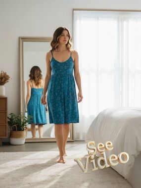 👛(ANY 2/$20) LA VIE EN ROSE Nightie Empire Waist Adjust. Spaghetti Straps. Video